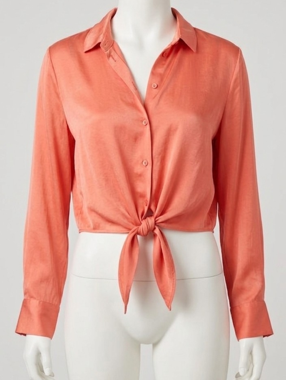 Wilfred Coral 100% Cupro Tie-Front Blouse